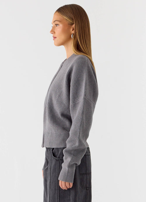 Codi Zip Jumper - Charcoal